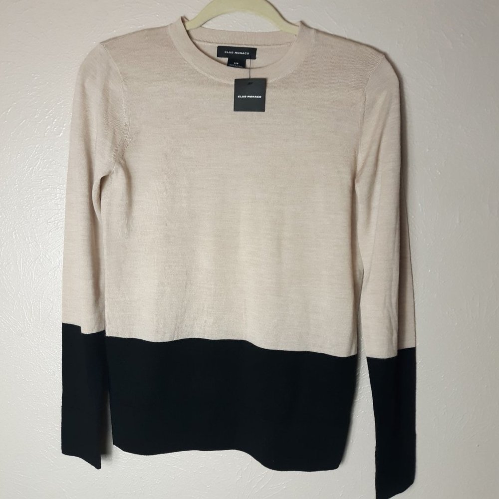 New club monaco wool color block sweater - Picture 1 of 4